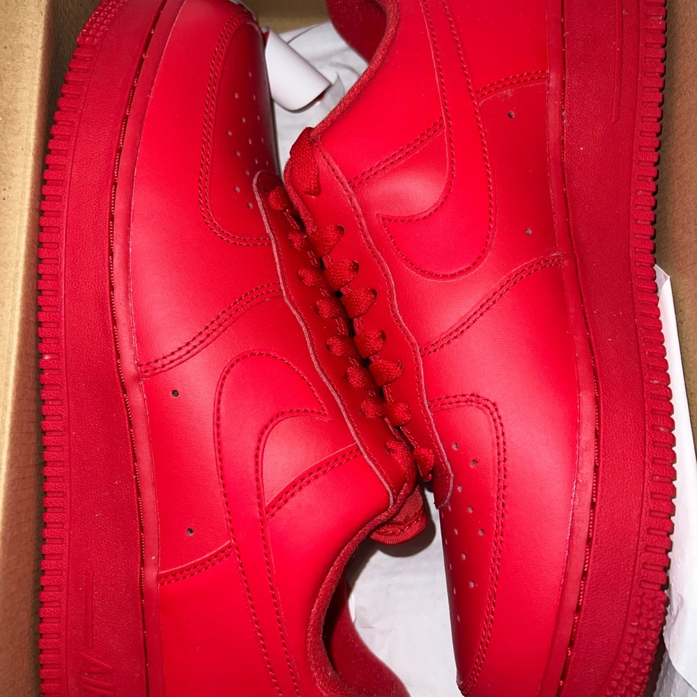 Nike Men's Air Force 1 Vibrant Red Sneakers